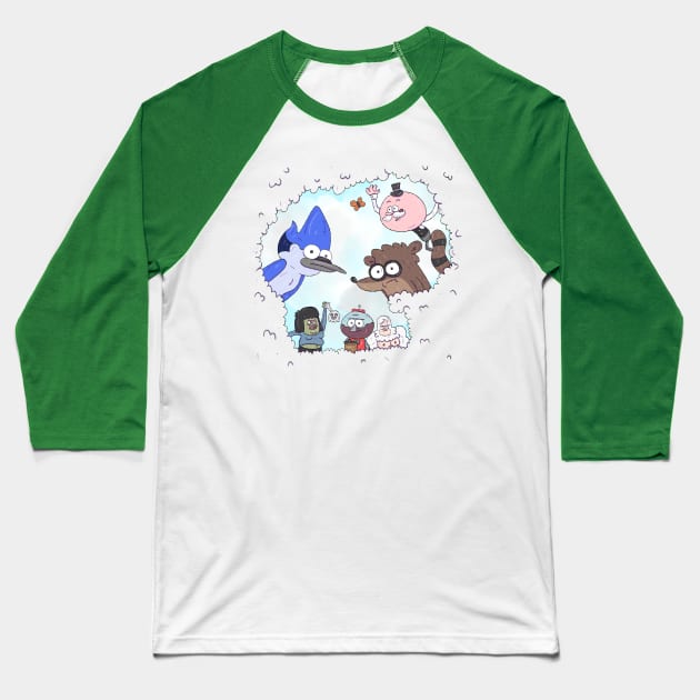 Regular Show Bush Baseball T-Shirt by surfinggiraffecomics